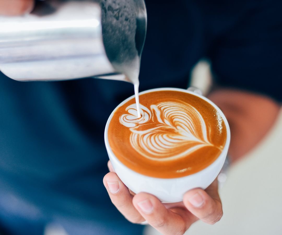 Flat white coffee art