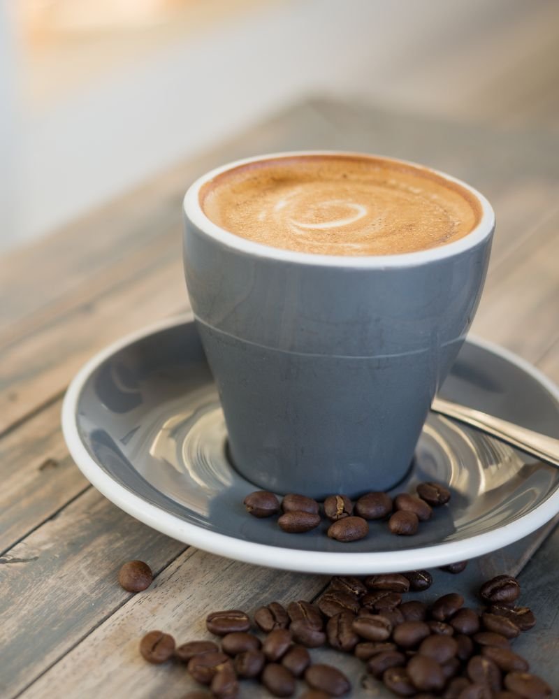 Flat white coffee mug