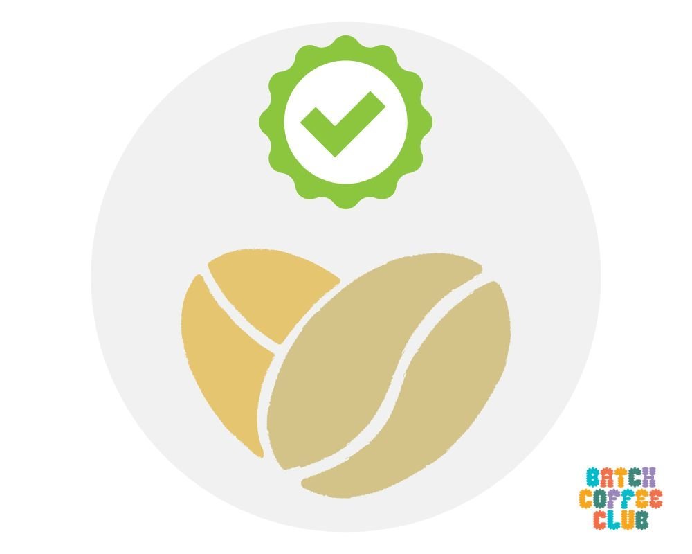 Quality of green coffee icon