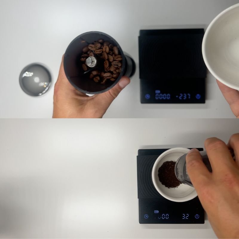 TimemoreBlackMirrorCoffeeScaleMeasuringGrounds Timemore Black Mirror Coffee Scales Review