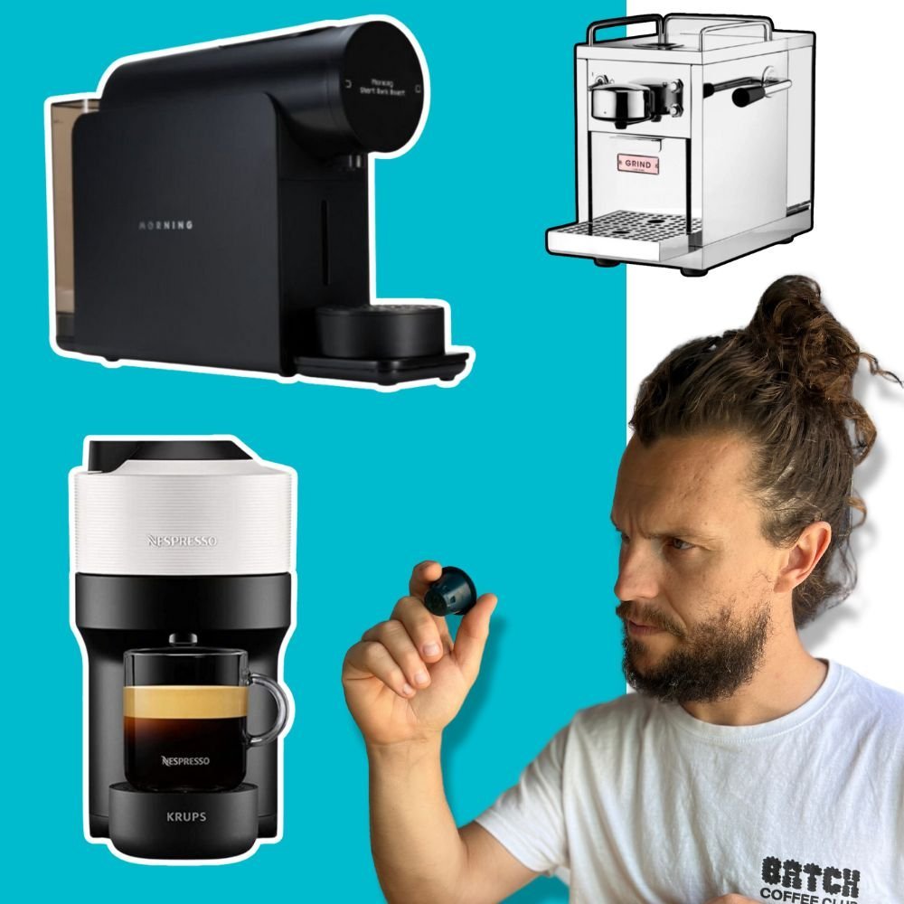 Tom using coffee pod machines