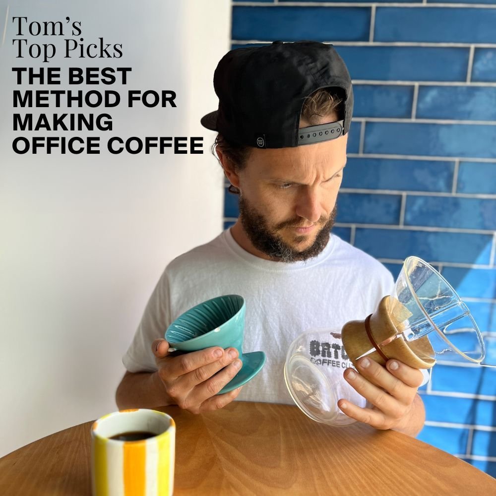 Tom with the best method for making office coffee