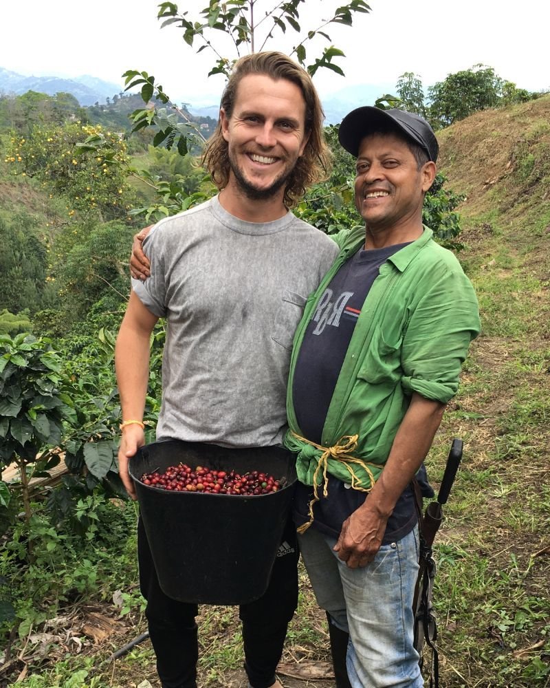 Working on a coffee farm in Colombia