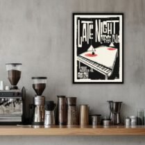 Late night coffee wall print
