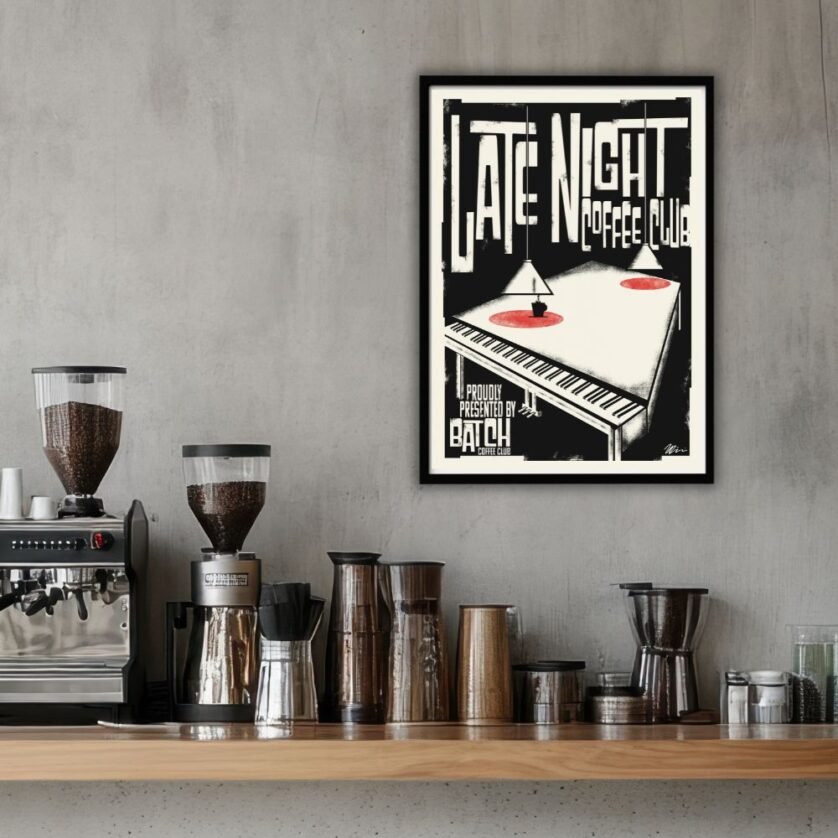 Late night coffee wall print Late night coffee wall print